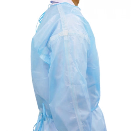 MasterMed PP/PE Clinical Blue Isolation Level 1 Medical Gowns Knitted Cuff & Tie Back TGA approved
