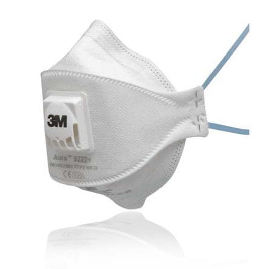 3M Aura 9322A+ P2 N95 Respirator Face Mask Flat Fold Valved