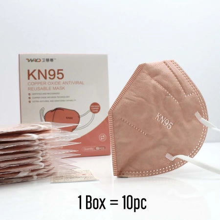 10 x Copper Oxide Antiviral 5 Ply KN95 Inactivated Dust Five Layer Anti-Microbial Germs Reusable Facemask