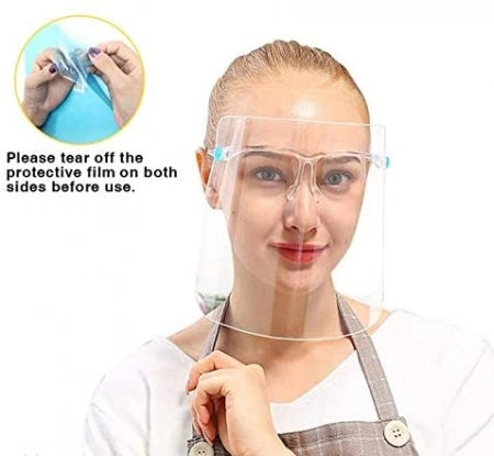 Clear Safety Face Shield Anti Fog Reusable Eye Visor (glasses style)