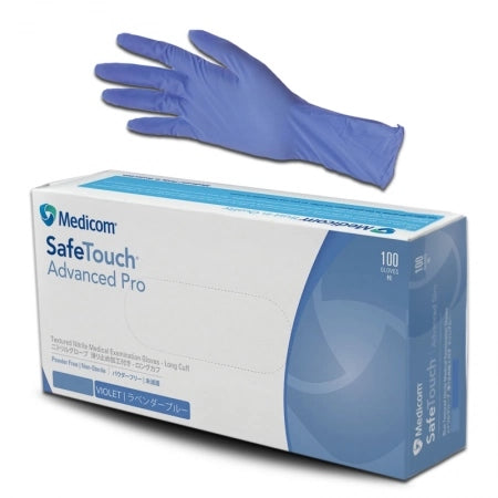 100pk Medicom Nitrile Gloves Long Cuff powder free 7g Heavy Duty