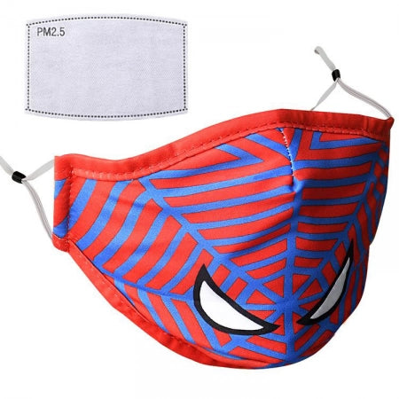 Cotton Reusable Washable Kids Face Mask with Adjustable Ears + 1 Filter PM 2.5 for enhanced Filteration, Safety, Comfort