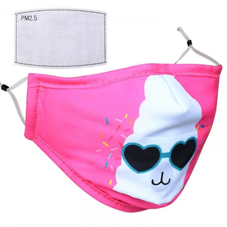 Cotton Reusable Washable Kids Face Mask with Adjustable Ears + 1 Filter PM 2.5 for enhanced Filteration, Safety, Comfort