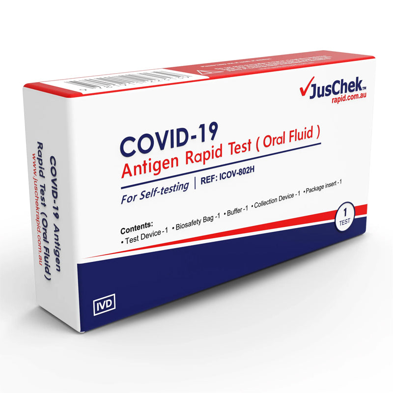 JusChek Covid-19 Antigen Rapid Test - Oral Fluid - Single Pack - Exp 10/2025