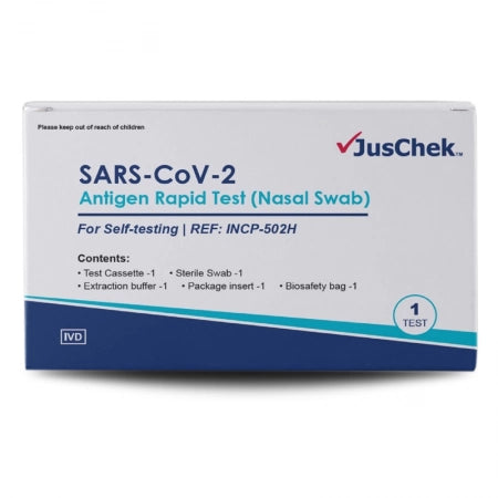 JusChek Single Pack COVID-19 Rapid Antigen (Nasal Swab) For Self-Testing