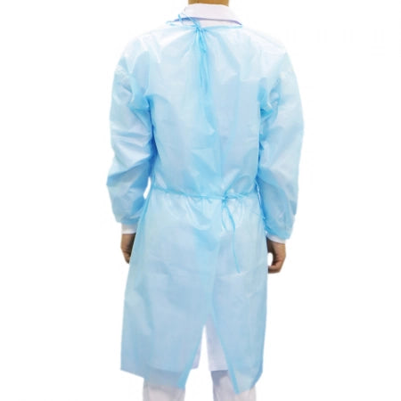 MasterMed PP/PE Clinical Blue Isolation Level 1 Medical Gowns Knitted Cuff & Tie Back TGA approved