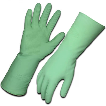 Ultra Touch Premium Green Silverlined Rubber Gloves