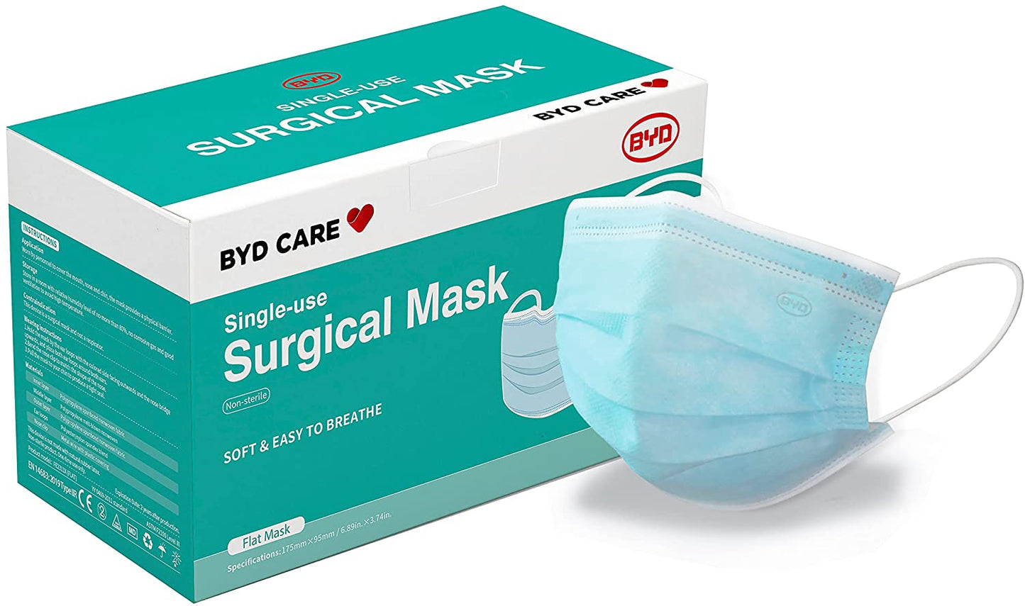 BYD Surgical Face Masks Ear Loop Level 3 Box of 50