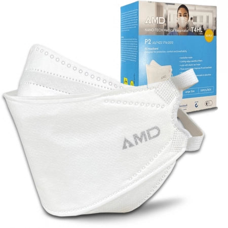 AMD P2 N95 Nano-Tech 4-Layer Particulate Respirator Face Mask Headbands (50/Pack)