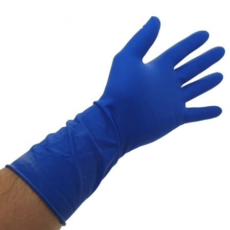 45pcs Bastion High-Risk Heavy Duty Long Cuff Latex Gloves Powder Free 300mm (3X Thicker than standard Latex)