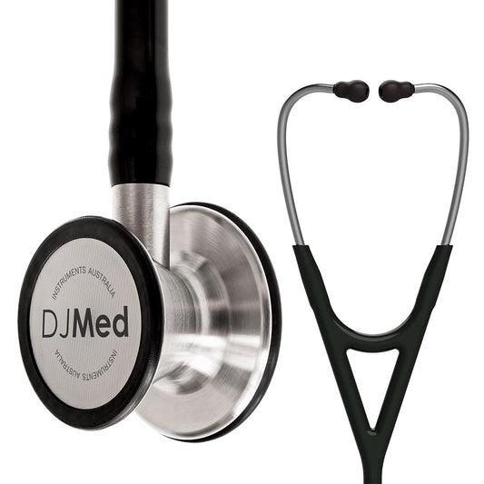 Cardiology Stethoscope, Dual Head - Black &amp; Silver