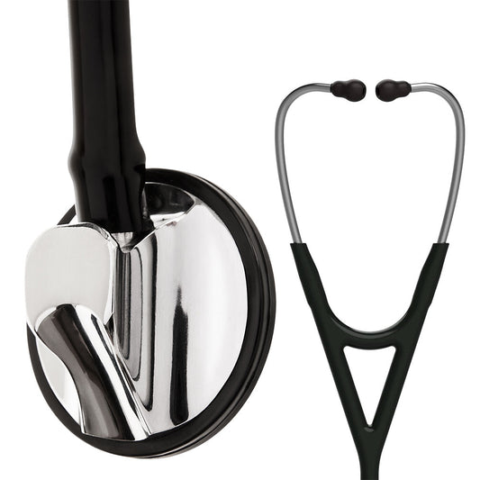 Cardiology Stethoscope, Single Head - Black &amp; Silver
