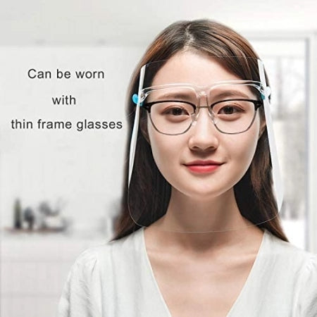 Clear Safety Face Shield Anti Fog Reusable Eye Visor (glasses style)