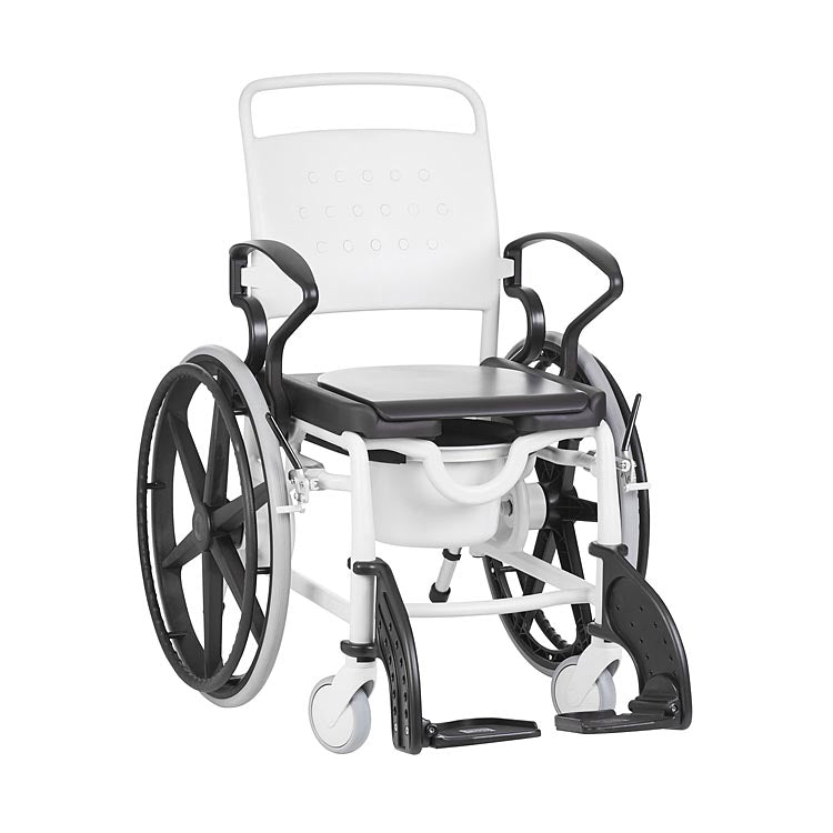 Rebotec Genf - Self Propelled Shower Commode Wheelchair - Black