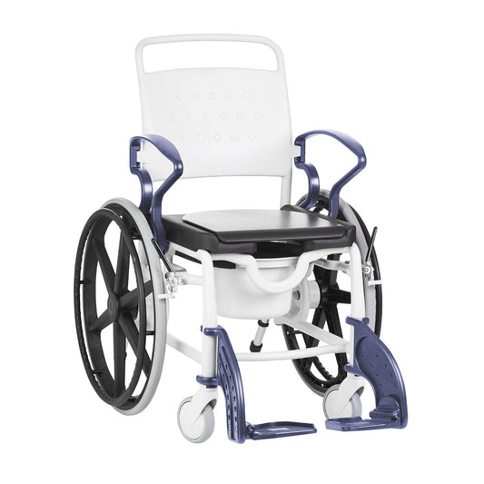 Rebotec Genf - Self Propelled Shower Commode Wheelchair - Blue