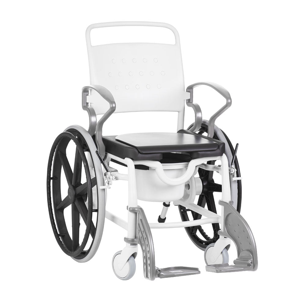 Rebotec Genf - Self Propelled Shower Commode Wheelchair - Grey