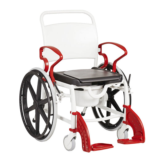 Rebotec Genf - Self Propelled Shower Commode Wheelchair - Red