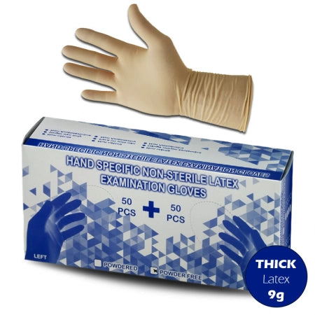 100pcs Hand Specific Latex Clear Gloves 9gm Powder Free TGA Approved