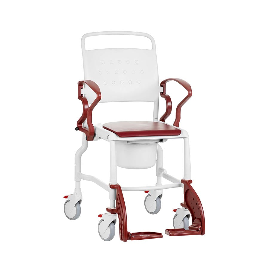 Rebotec Hamburg - Height Adjustable Commode Chair - Red