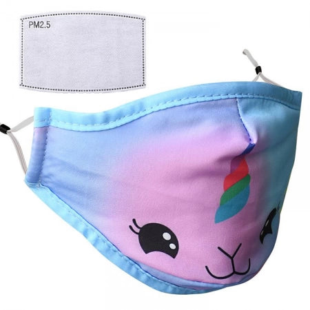 Cotton Reusable Washable Kids Face Mask with Adjustable Ears + 1 Filter PM 2.5 for enhanced Filteration, Safety, Comfort